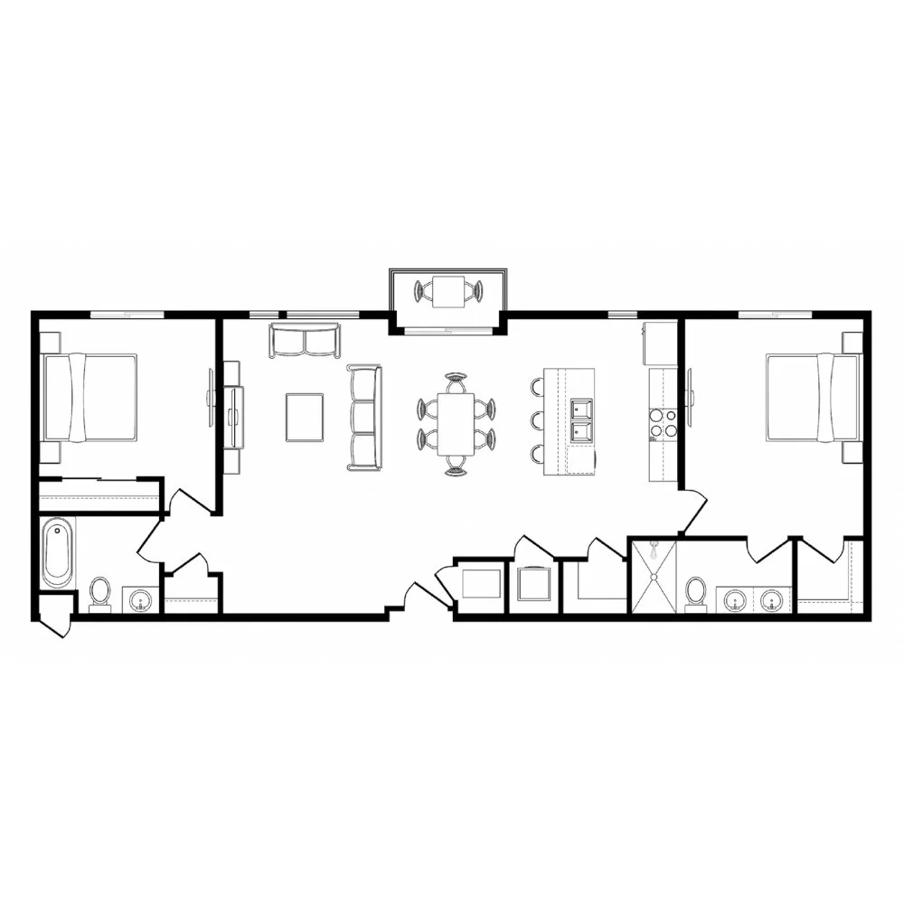 Hamilton I floor plan, residence 1208