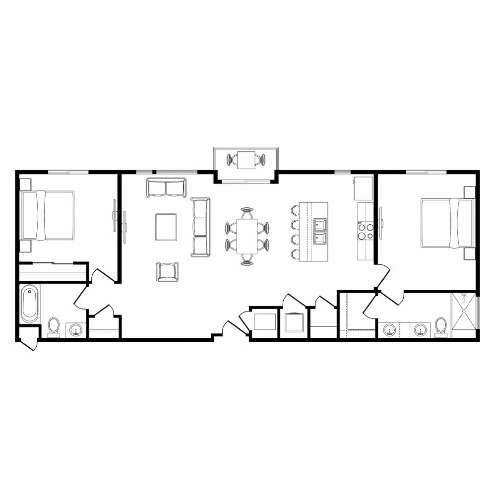 Hamilton II floor plan, residence 1308